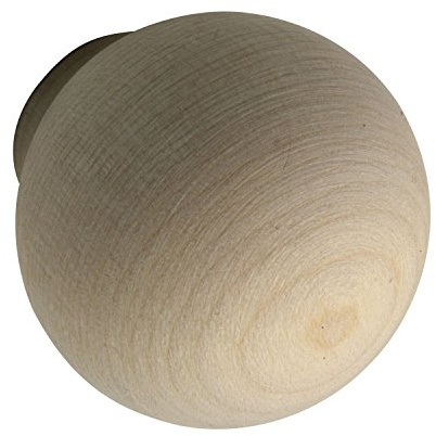 ALLES IM GRIFF Möbelknopf Holz Olwen ø 30mm - Knauf für Schrank rund, Tiefe 34mm - Türknauf, Ahorn roh
