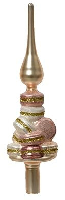 Kaemingk Weihnachtsbaumspitze Glas 29cm Glitzer mundgeblasen Baumspitze Pink - Rosa