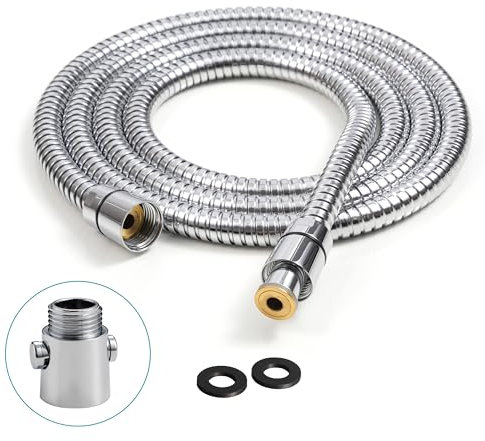 GwernKB Shower Hose Replacement,79 Inches Extra Long Stainless Steel Handheld Shower Head Hose Attachment with G1/2 Universal Brass Insert & Nut,Durable Flexible & Anti-twist for Bidet Sprayer,Chrome