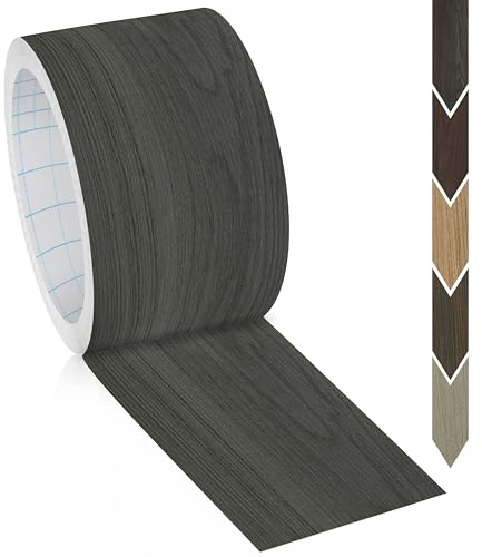 GSCIT Club Nastro di riparazione con venature del legno, 6,1 cm x 30,5 m, autoadesivo con grana di noce scuro, toppa di riparazione per tavoli, sedie, battiscopa, porte, finestre, pavimenti,