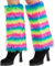 Nanxson Damen Stulpen Lange Furry Fuzzy Beinwärmer Strümpfe Winter Warm Beinlinge Stulpe TTW0034 (Kurz Regenbogen)