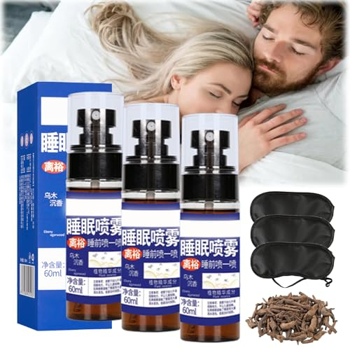 Pflanzen-Weihrauch-Schlafspray, Wu Mu Chen Xiang Sleep Mist, Wu Mu Chen Xiang Schlafspray, Oud Agarwood Sleep Spray, Ebony Agarwood Sleep Spray, Sleep Aid Spray Fall Asleep Quickly (3PC)