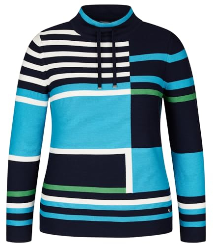 Rabe Damen Pullover im Colorblock-Design türkis - 46