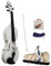 LALAHO 4/4 Full Size Violin Set, Erwachsenengeige für Anfänger, Massivholzgeige mit Etui, Bogensehne, Gefederte Schulterstütze, Kolophonium (Weiß)