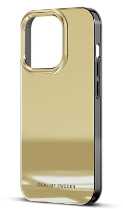 IDEAL OF SWEDEN Durchsichtige Handyhülle mit erhöhten Kanten und Nicht vergilbenden Materialien, fallgetesteter Schutz mit Spiegel Finish, kompatibel mit iPhone 15 Pro (Gold Mirror)