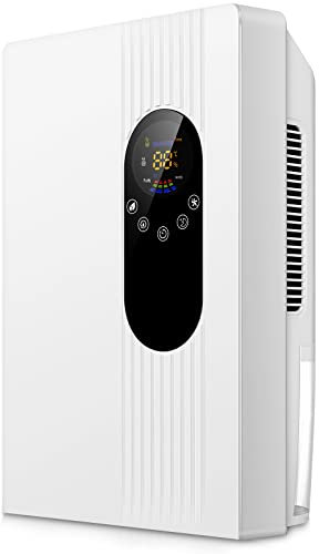 BAPHIYA Dehumidifier for Home 2.2L, Digital Temperature& humidity Display Touch Operation Humidity Setting/24-hours Timer/Purification Mode/Auto Shut Off/Silent Dark Sleep Mode/Adjustable Intensity