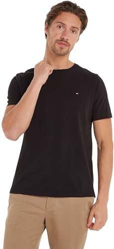 Tommy Hilfiger Uomo T-Shirt Maniche Corte Essential Regular Fit Scollo Rotondo, Nero (Black), 3XL