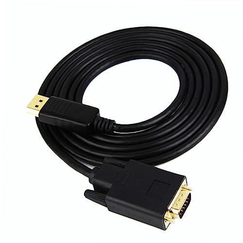 Veemoon Adaptateur Displayport vers Vga Câble De Conversion Vidéo Audio pour Ordinateur Projecteur Et TV Mètres Connectivité Stable Connecteurs Plaqués Support De Mode Miroir Et