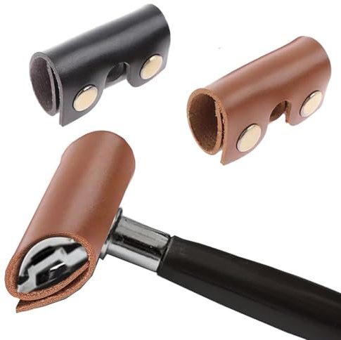 Eruceky 2St Rasierhobelabdeckung Aus Leder, Double Edge Rasierkopfschutzscheide, Safety Razor Blade Guard, Rasierer Tasche Tragbare, Für Die Reise Passend