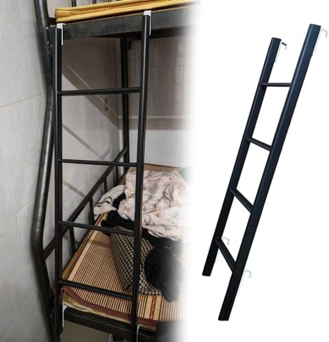 Scala per Soppalco Scala Interna del Letto a Castello per Camper, Scale per Letti Camper Dormitorio da 116Cm, 130Cm, 140Cm, 150Cm con Ganci, Rimorchio da Viaggio In Metallo con Doppia Scala a Soppalco