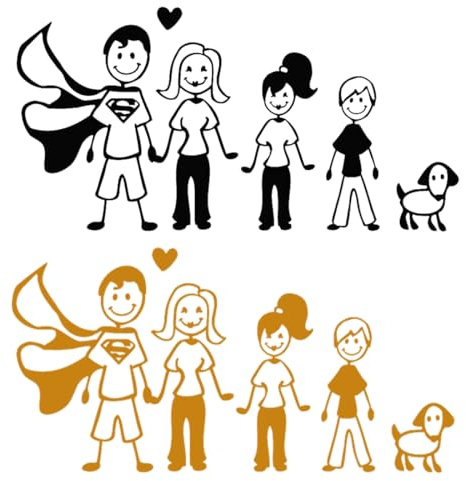 WMUVAZA Adesivi Famiglia a Bordo per Vetri Auto, 2 Pezzi Super Felice, Personalizzati Colorati, per Porta, Libri
