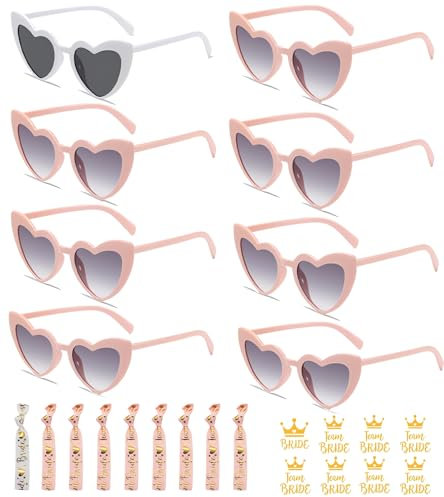 Alluring 24 lde paires de lunettes de soleil pourr,Lunettes Rétrolunettes de soleil pour mariée Anniversaire pour Femme Lunette Coeur Vintage pour Carnaval, Fête