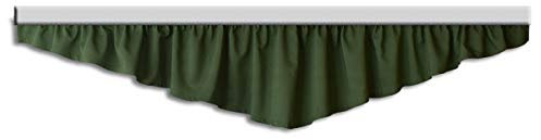 Querbehang Hetty grün unifarben | Deko-Behang aus hochwertigem Webstoff mit Reihband | gepflegt-rustikaler Landhaus-Stil für Küche, Esszimmer, Gästewohnung, Kaminzimmer H x B 40 x 200 cm