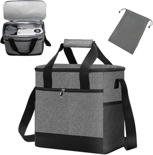 Projector Bag, Projector Case with Cable Storage Bag Large Capacity with Adjustable Strap & Handles Front Pocket & Double Side Pocket Projector Travel Carrying Bag Compatible with Most Projectors