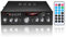 Amplificador de audio estéreo, AV608 2000W 5 Amplificador de potencia de audio Bluetooth del hogar del canal DE ALTA FIDELIDAD Digital AV AMP Speaker Control Remoto Reverb 2 Mic FM USB SD para sistema