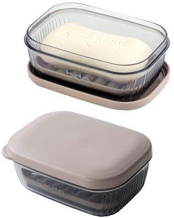 Seifendose Seifenbehälter Seife Reisedose Schnell Trocknende Seifenschale Reise Seifenkoffer wasserdichte Seifensparbox Soap Box mit Deckel Mobiler Seifenetui mit Ablauf für Seifenwürfeln