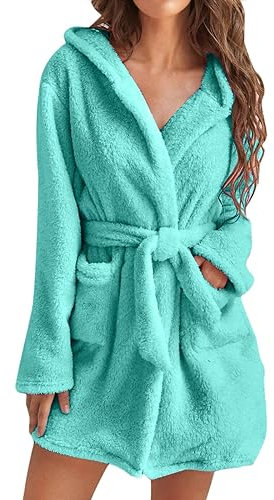 MEIYOUMK Bademantel Flauschig Kuschel Bademantel Damen Bademantel Damen Flauschig Kurz Vossen Bademantel Damen Bademantel Damen Beige Kapuzen Bademantel Damen Bademantel Lang Damen