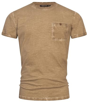 Indicode Herren INKilmon T-Shirt mit Rundhals-Ausschnitt aus 100% Baumwolle | Herrenshirt Sommershirt Dune, M