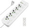 Herboom Steckdosenleiste Einzeln Schaltbar, 5 Fach Mehrfachsteckdose mit 2 USB B und Type C, Mehrfachsteckdose Wandmontage 2500W, 2M Verlängerungskabe mit Streifenhalte, Weiß