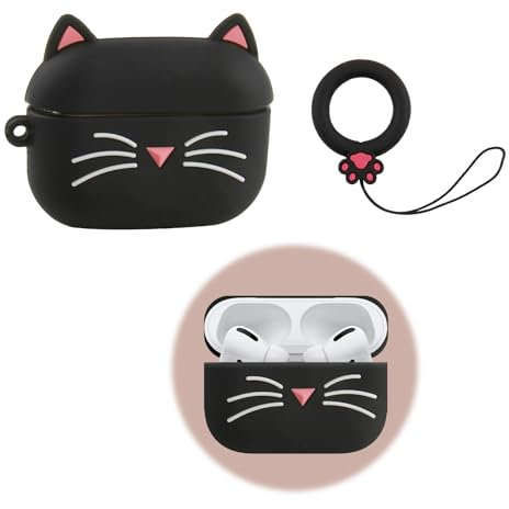 Silicone Cover per AirPods, Custodia per Airpods Pro, Custodia Protettiva per AirPods, Custodia Morbida Antiurto in Silicone con Moschettone, Compatibile con Airpods Pro 1 e 2, Design 3D Divertente