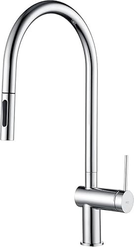 GALYON IMEX Grifo Cocina Fregadero Extraible - BERNA Grifo Cocina con Diseño Sofisticado, Grifo Acero Inoxidable Giratorio de 360° Monomando Grifo Cabezal Extensible Cocina (CROMADO)