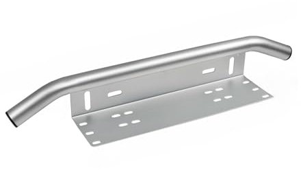 KMLONG 23'' Front Bumper Bracket,Fit For Most, Off Road Car SUV Truck Bull Bar Universal License Number Plate Mount LED Light Bar Holder Front Bumper Fastening Bracket(Silver)