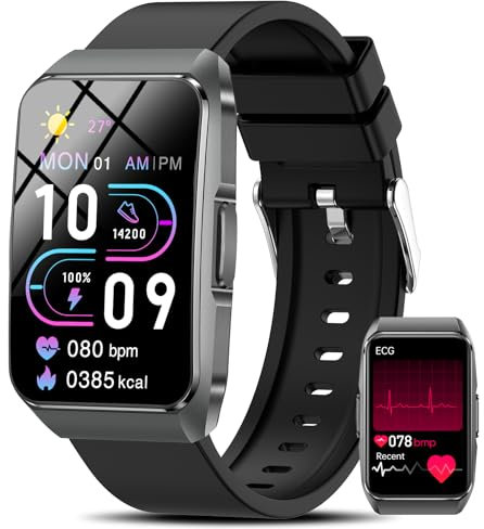 2025 Neu Smartwatch Herren Damen mit EKG/ΒΙυtzυcker,1,57HD Fitnessuhr mit Telefonfunktion SOS FitnessTracker Sportuhr 24/7 ΒΙυtdrυck SpO2 Pulsuhr Schlafmonitor Schrittzähler Smartband für Android iOS