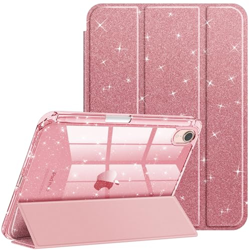 Fintie Funda delgada para iPad Mini 7 (A17 Pro, 7ª generación) 2024 / iPad Mini 6 (6ª generación) de 8.3 pulgadas - [Soporte para lápices integrado] Funda brillante a prueba de golpes con carcasa