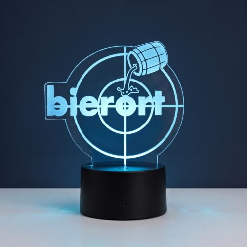 Optechvisual Bier Lampe mit Witz Design – LED Nachtlicht für Bierliebhaber | Lustige Bier Deko, 16 Farben dimmbar, Fernbedienung, Touch-Steuerung, USB & Batteriebetrieb