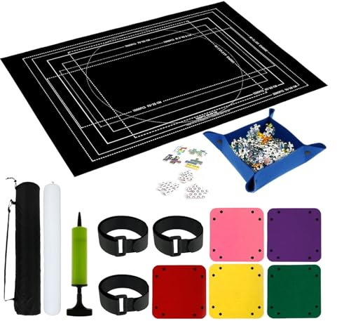 XIUsheUA Jigsaw Mat Keep Neat and Organized Roll up Puzzle Pad With Non-slip Bottom Jigsaw Puzzle Keeper with Auxiliary Line Felt Saver for Jigsaw puzzles, games