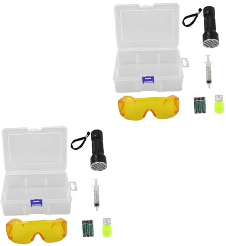 Luxshiny 2ensembles Détecteur De Fuites Air De Voiture Avec Lampe Torche Kit De Test De Fuite Pour Systèmes De Climatisation Automobile Outil Pratique Et Prolonger La Durée De Vie Du