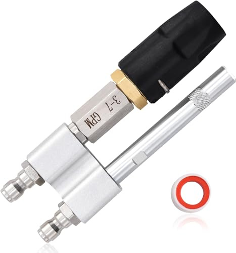 Ciunura 2 in 1 Downstream Soft Wash Chemical Nozzle, M5 Twist Nozzle Shooter Tips, 0-60° Adjustable Spray Pattern, for 1700 to 6000 PSI, 3 to 7 GPM Pressure Washer, with 1/4 inches Quick Connect