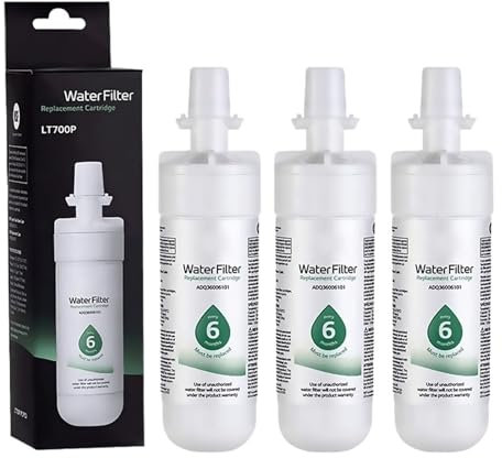 Refrigerator Water Purifier Filter，Compatible for LG ，LT700p ADQ36006101-ADQ36006102，Compatible for Kenmore， Water Filter 9690(3 PCS)