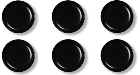 Excelsa Nordic Lot de 6 assiettes creuses en céramique noir mat