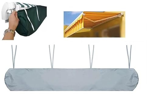 WJJKJH Outdoor Markise Schutzhülle 2025 Upgrade Terrasse wasserdichte Abdeckung Einziehbare Rollo Abdeckung Staub Abdeckung(Silver,5.5m)