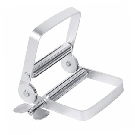Manueller Zahnpasta aus Edelstahl Quetschclip für Badezimmer | Präzise Handhabung, Reinigungs und Cremetuben, Gleichmäßige Dosierung, Silbernes Design