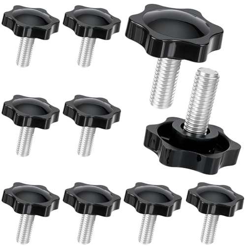 SOFPLATE 10 Perilla de Estrella con Rosca M8 x 30mm Perilla de Tornillo de Mariposa con Pernos Tuerca Hexagonal de Plástico Mango Macho de Sujeción Tornillo de Apriete Manual para Cortacésped Base de