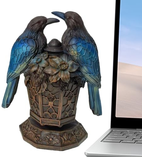 Lampe mit Vögeln aus Kunstharz, mit 15,2 x 20,3 cm weicher Umgebungsbeleuchtung für Schreibtisch oder Nachttisch, dekorative beleuchtete Vogelstatue, Wohnzimmer, Schlafzimmer, Arbeitszimmer