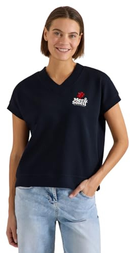 Cecil Damen Kurzarm Sweatshirt mit Backprint