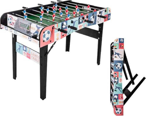 Hyner Tischfußball 121cm Klappbar, Kickertisch mit Teleskopstangen, Indoor