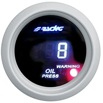 Simoni Racing OP/D Digital Oil Pressure Gauge with Sensors, Black Background