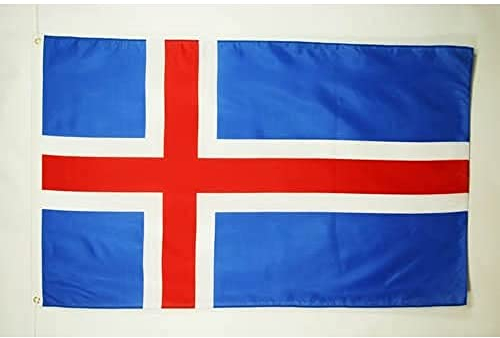 AZ FLAG - Flagge Island - 90x60 cm - Isländische Fahne 100% Polyester mit Messing-Ösen - 50g