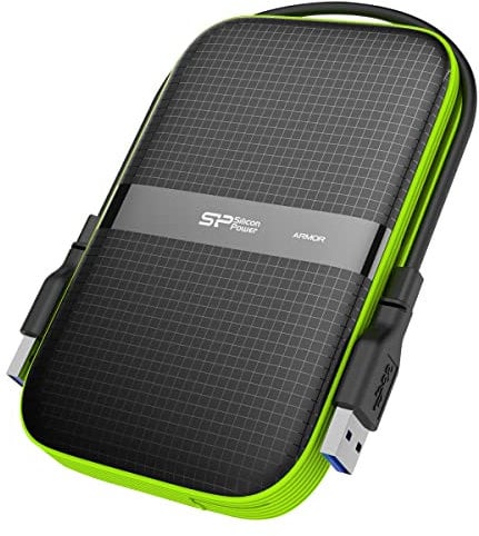 Silicon Power 2TB Rugged Armor A60 military-grade antiurto/impermeabile USB 3.0 6,3 cm hard disk esterno per PC, Mac, Xbox One, Xbox 360, PS3, PS4 Pro e PS4 Slim, nero Black 2 TB
