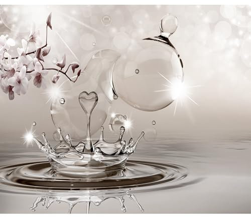 decomonkey Fototapete Blumen Orchidee 300x210 cm XXL Design Tapete Fototapeten Tapeten Wandtapete moderne Wand Schlafzimmer Wohnzimmer Abstrakt Herz Ornament