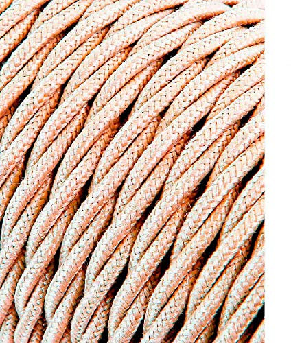 EDM 11950 Câble textile tressé Beige soie 2 x 0,75 mm 25 m Beige soie