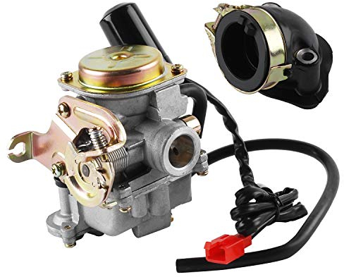 Wilktop Vergaser, 50cc Vergaser 18mm Ersatzvergaser mit Ansaugstutzen Passend für Rex RS 400 / RS 450 / RS 460 /GY6 50cc