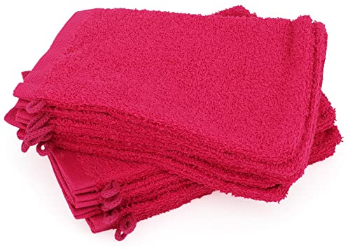 Linnea Lot de 12 Gants de Toilette 16x21 cm Alpha Rose Fuschia
