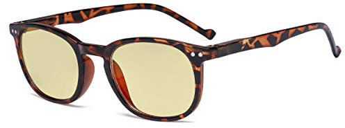 Eyekepper Retro Blue Light Glasses Women Men - Blocking Ray Screen Glare Computer Reading Glasses with Yellow Filter Lens - Tortoise