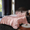 Loussiesd Hotel Pink Comforter Cover Super King Silk Like Satin Bedding Set Summer Reversible Quilt Duvet Cover Honeymoon Sexy Luxury Soft Lightweight Brushed Bedspreads for Farmhouse Room Decor