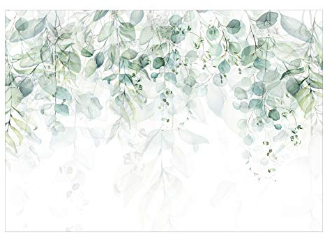 murando - Fototapete Selbstklebend grüne Blätter 343x256 cm - Foto Tapete Tapetenfolie Möbelfolie Wandverkleidung Wandtapete Motivtapeten Wohnzimmer Schlafzimmer 3d - Floral Muster b-C-0615-a-b